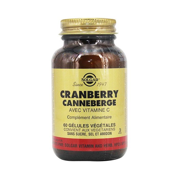 CRANBERRY CANNERBERGE AVEC VITAMINE C SOLGAR 60 GELULES