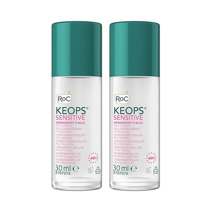 ROC Keops Sensitive Deodorant Roll On Peau Sensible 48h 30ml X2