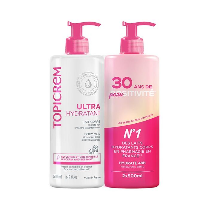 TOPICREM ULTRA-HYDRATANT LAIT CORPS 500ML x 2