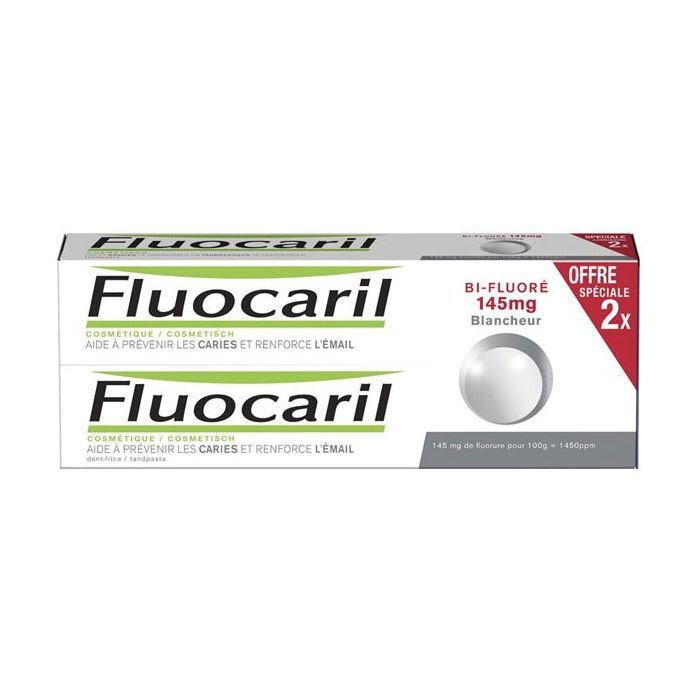 FLUOCARIL Dentifrice Bi-fluoré 145mg Blancheur 2x75ml