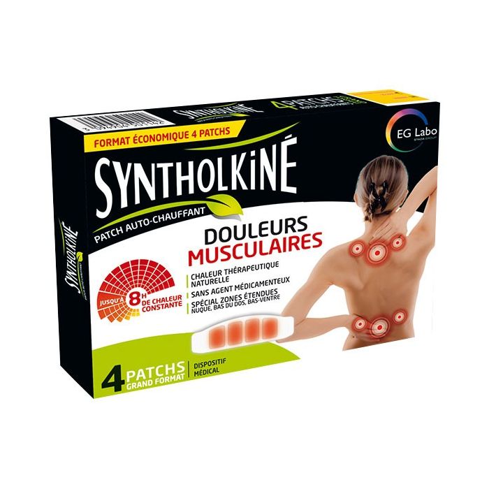 Syntholkine Patch Chauffant Douleurs Lombaires grand format x4