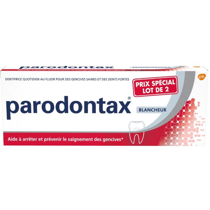 Parodontax blancheur lot 2x75ml retrouvez un sourire eclatant