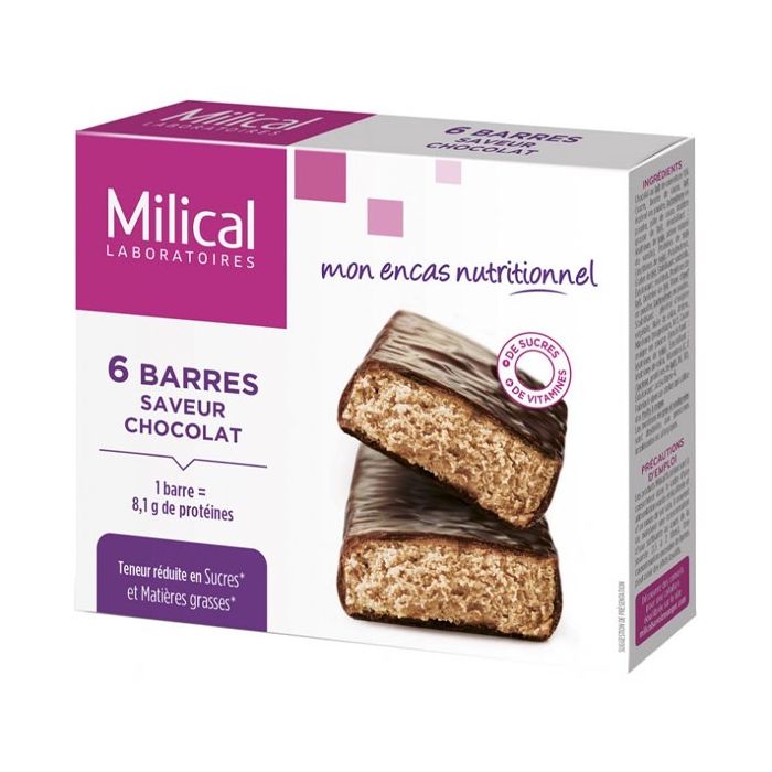 MILICAL HYPERPROTEINE BARRE MINCEUR CHOCOLAT x 6