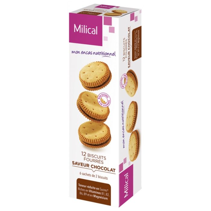 MILICAL NUTRITION BISCUITS FOURRES CHOCOLAT x 12