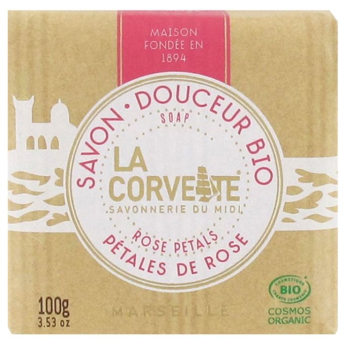 LA CORVETTE Savon Douceur BIO Pétales de Rose  100g