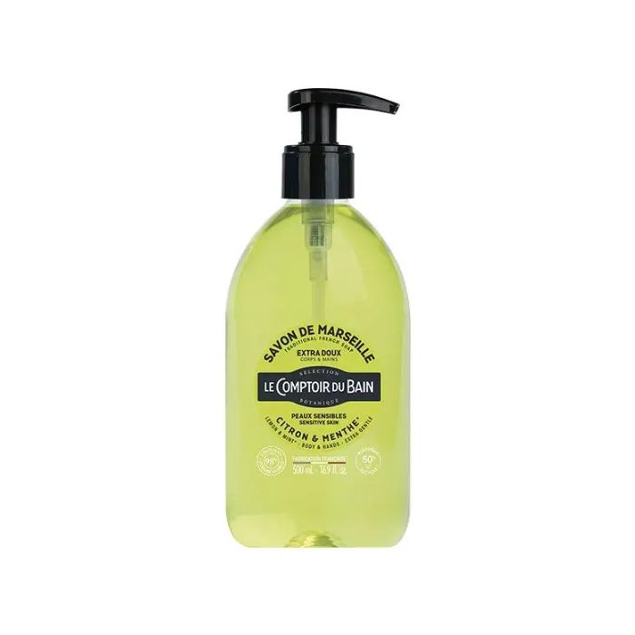 Le Comptoir du Bain Savon Traditionnel de Marseille Citron-menthe 500ml