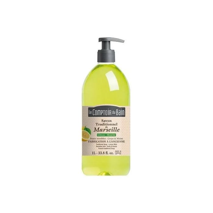 Le Comptoir du Bain Savon Traditionnel de Marseille Citron-menthe special cuisine 1l