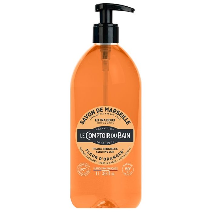 Le comptoir du bain savon de marseille Fleur d'Oranger 1l