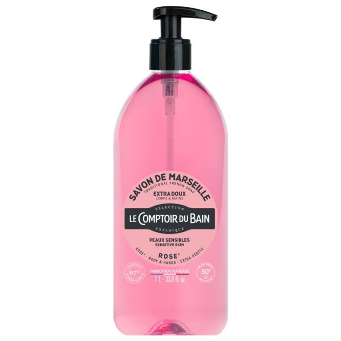 Le comptoir du bain savon de marseille Rose 1L