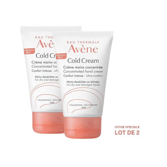 Avene Cold Cream Crème Mains concentré 50Ml X2