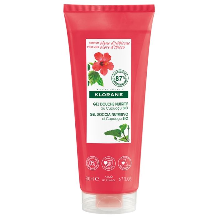 KLORANE Nutrition Gel Douche Fleur d'Hibiscus au Beurre de Cupuaçu Bio 200 ml
