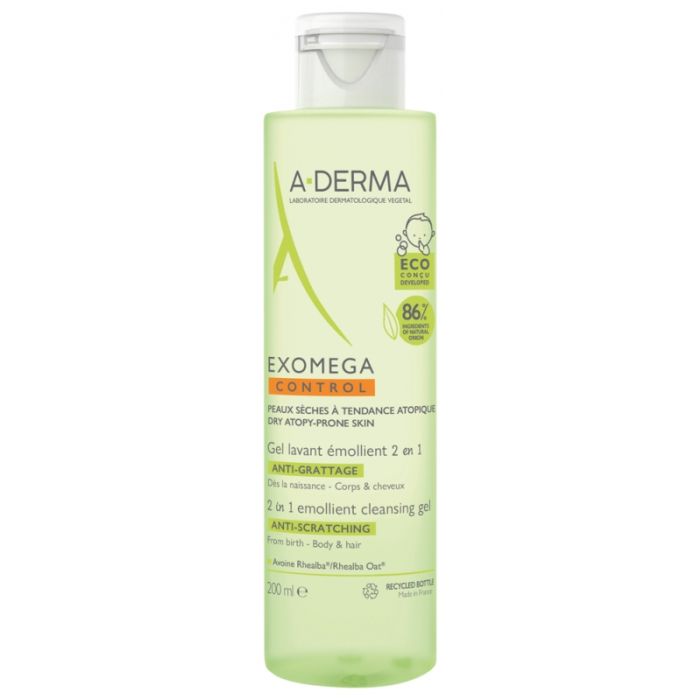 ADERMA EXOMEGA Gel Lavant Emollient Corps et Cheveux 200ml