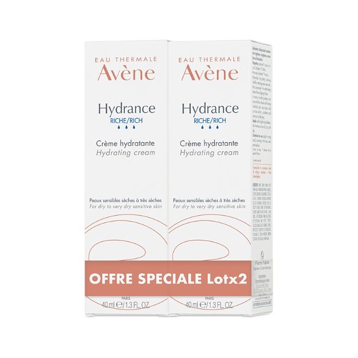 Avene hydrance Creme riche Hydratante 2x40ml