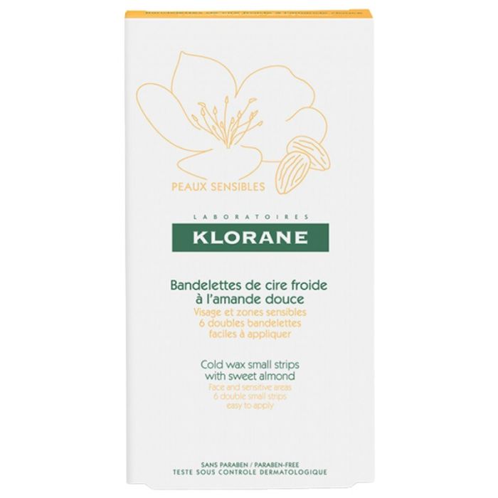 BANDELETTES CIRE FROIDE A L'AMANDE DOUCE VISAGE KLORANE x 6