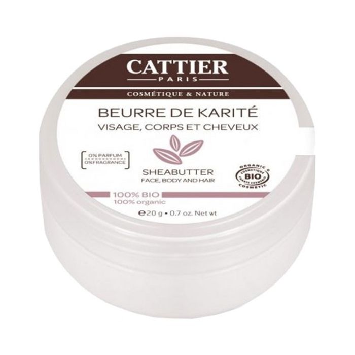 Cattier Beurre de Karite 100% bio 20g photo de face