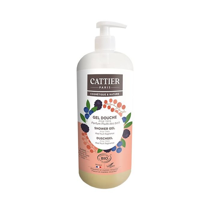Cattier gel douche fruits des bois bio 1L