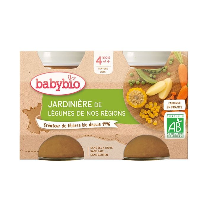 BABYBIO Pot Jardinière de Légumes 4m+ Bio 2x130g
