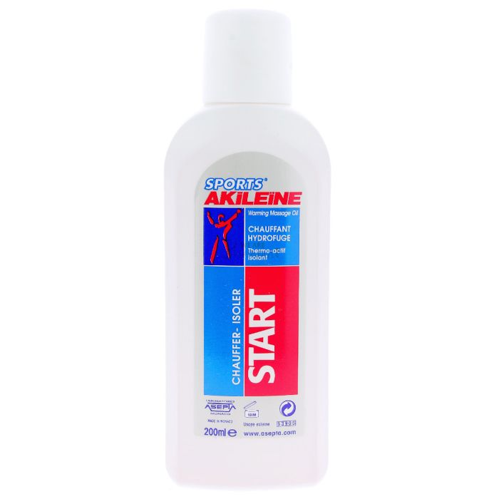Akileine sports start huile chauffant hydrofuge 200ml