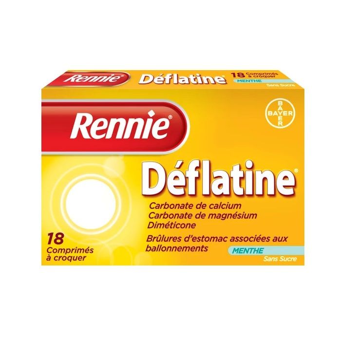 Rennie deflatine 18 comprimé à croquer