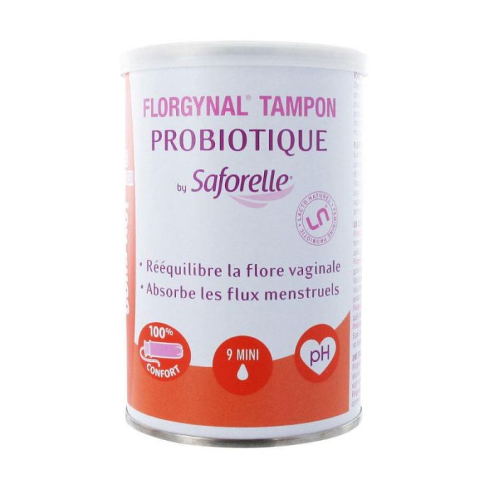 FLORGYNAL PROBIOTIQUE TAMPON COMPACT MINI SAFORELLE x 9
