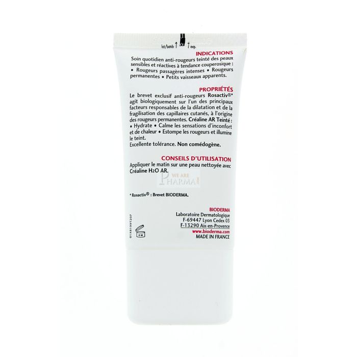 Bioderma crealine ar creme anti-rougeurs teinte doree 40ml