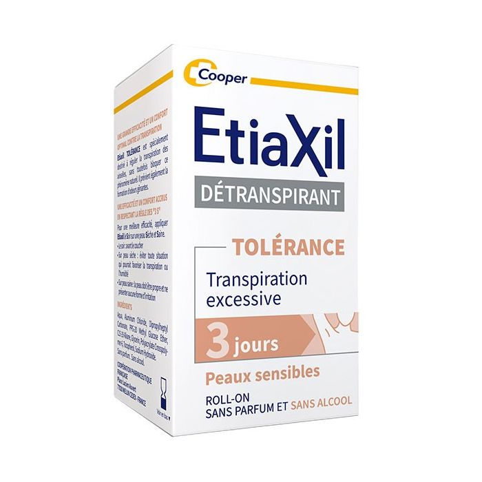 Etiaxil detranspirant Tolérance traitement transpiration forte peaux sensibles 15ml