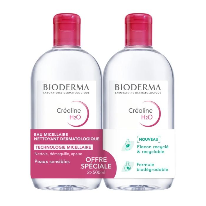 BIODERMA Créaline H2O Eau Micellaire Démaquillante 2x500ml
