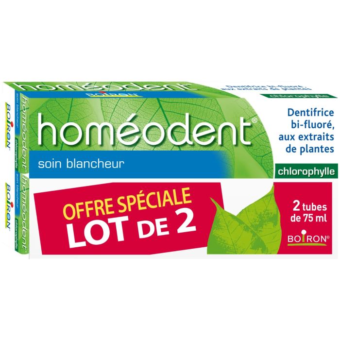 HOMEODENT SOIN BLANCHEUR BOIRON GOUT CHLLOROPHYLLE 2 x 75ML