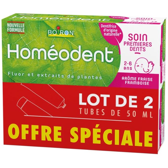 HOMEODENT SOIN PREMIERES DENTS 2-6 ANS BOIRON 2 x 75ML