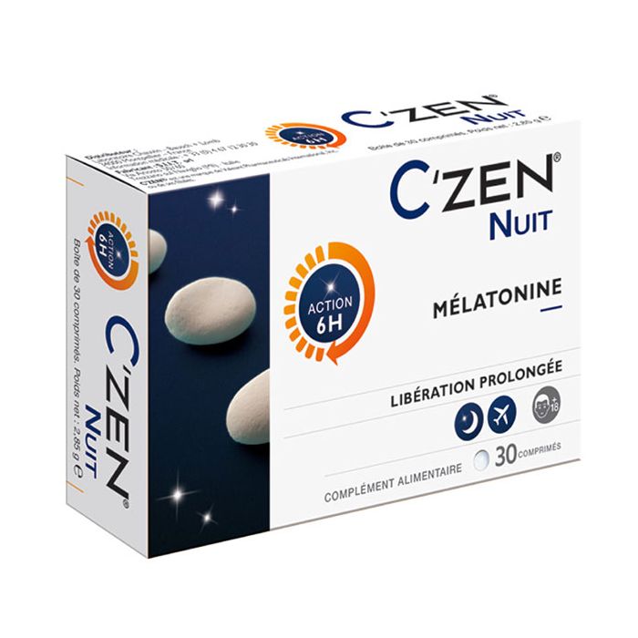 C zen nuit melatonine Liberation Prolongée 30 comprimes