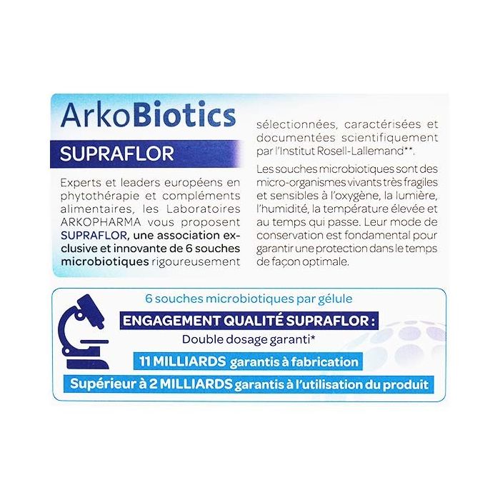 Arkopharma supraflor arkobiotics ferments lactiques 14 gelules