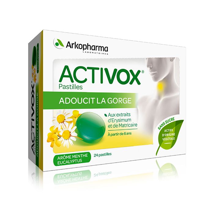 ACTIVOX PASTILLES MAUX DE GORGE ARKOPHARMA MENTHE EUCALYPTUS x 24