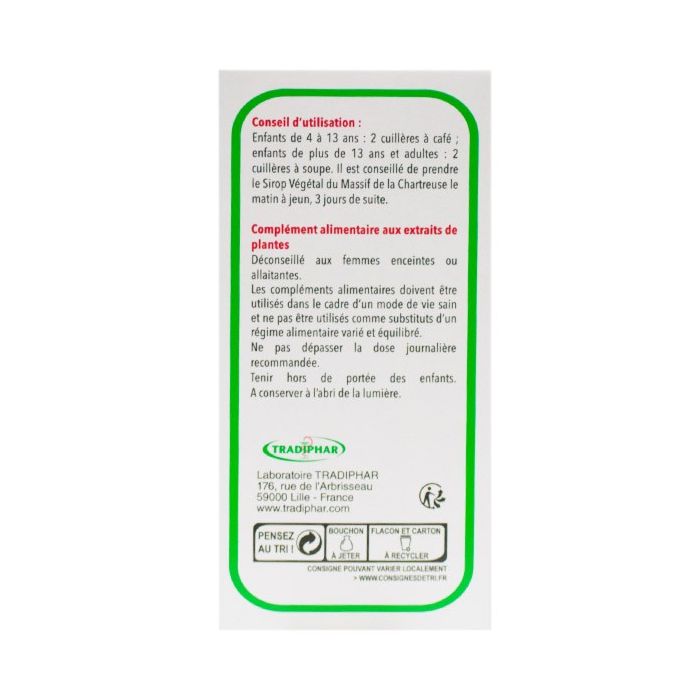 Massif de chartreuse sirop vegetal 200ml