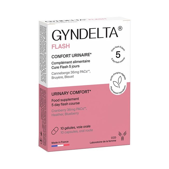 GYNDELTA FLASH Confort Urinaire à base de Cranberry 10 Gélules