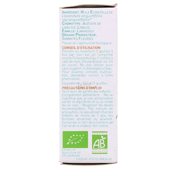 Puressentiel huile essentielle lavande vraie bio - 10 ml