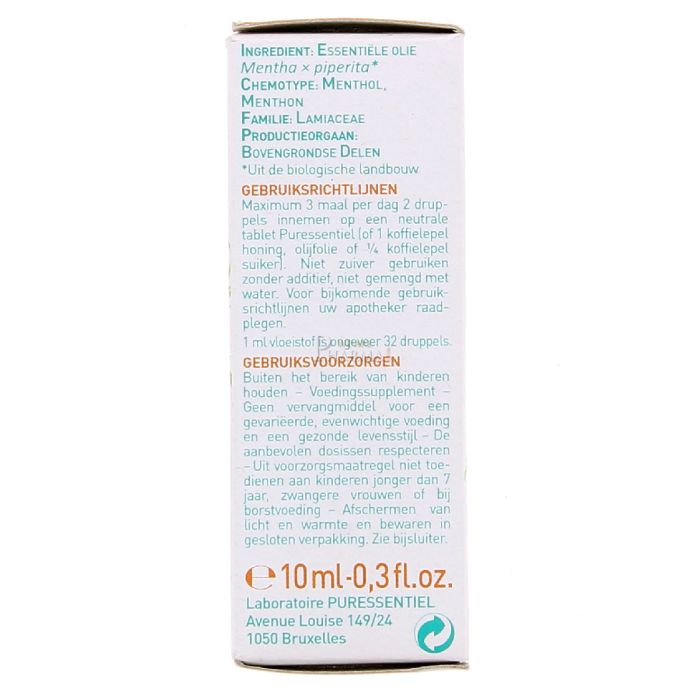 Puressentiel bio menthe poivree huile essentielle 10ml