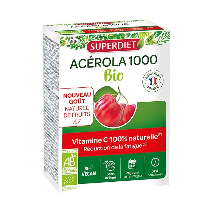 SUPER DIET ACEROLA 1000 VITAMINE C BIO 24 COMPRIMES