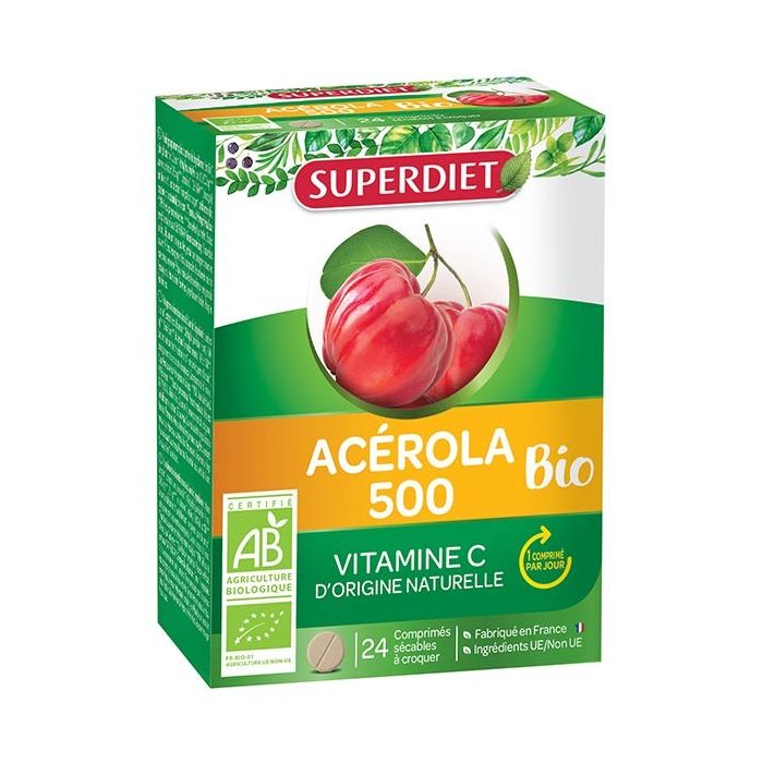 Super diet acerola 500 bio - 24 comprimes comprimes a croquer