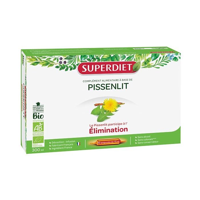 SUPER DIET PISSENLIT BIO 20 AMPOULES
