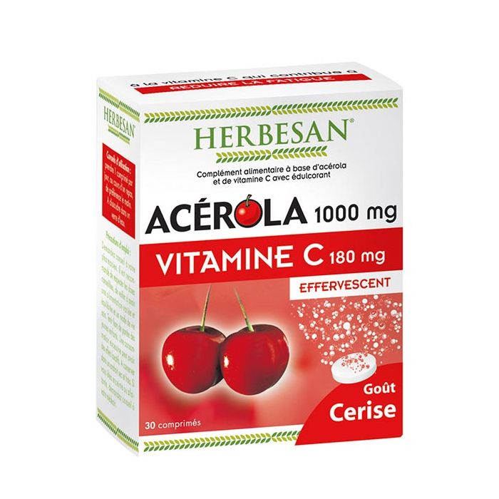 HERBESAN ACEROLA 1000 VITAMINE C180MG 30 COMPRIMES EFFERVESCENTS
