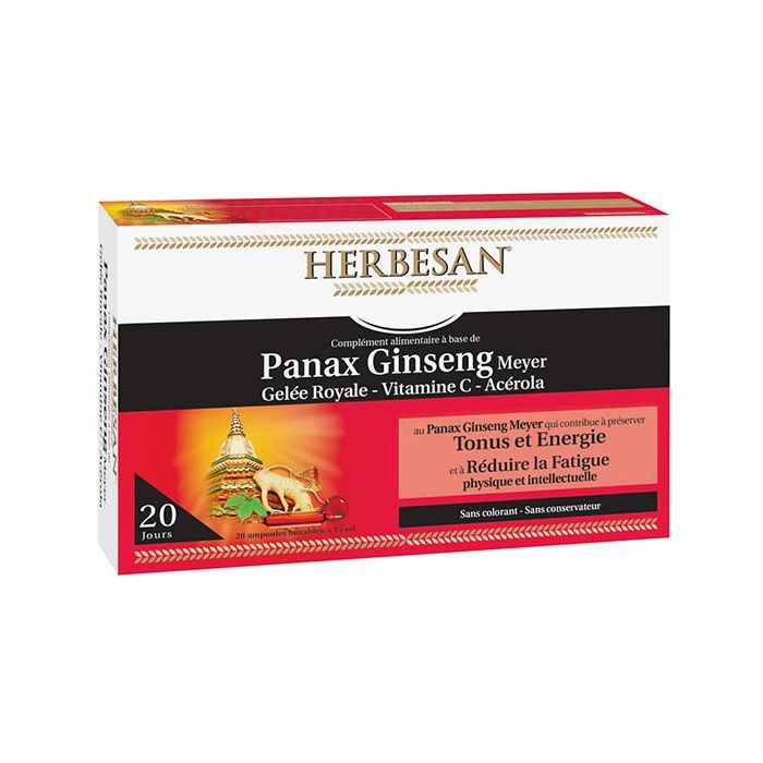 Herbesan panax ginseng gelee royale vitamine c acerola - 30 ampoules