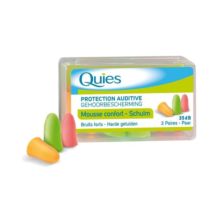 QUIES PROTECTION AUDITIVE MOUSSE FLUO 3 PAIRES