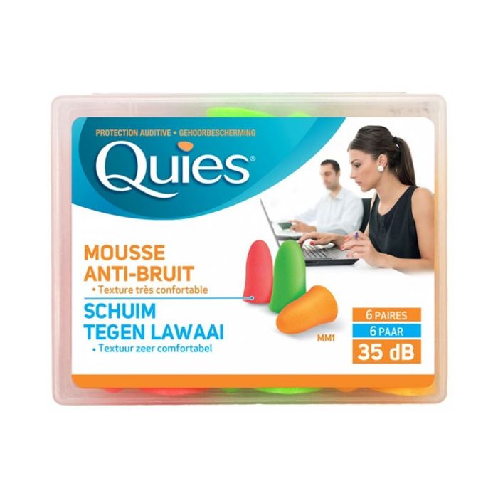 Quies protection auditive mousse fluo 6 paires - confort et style pour vos oreilles