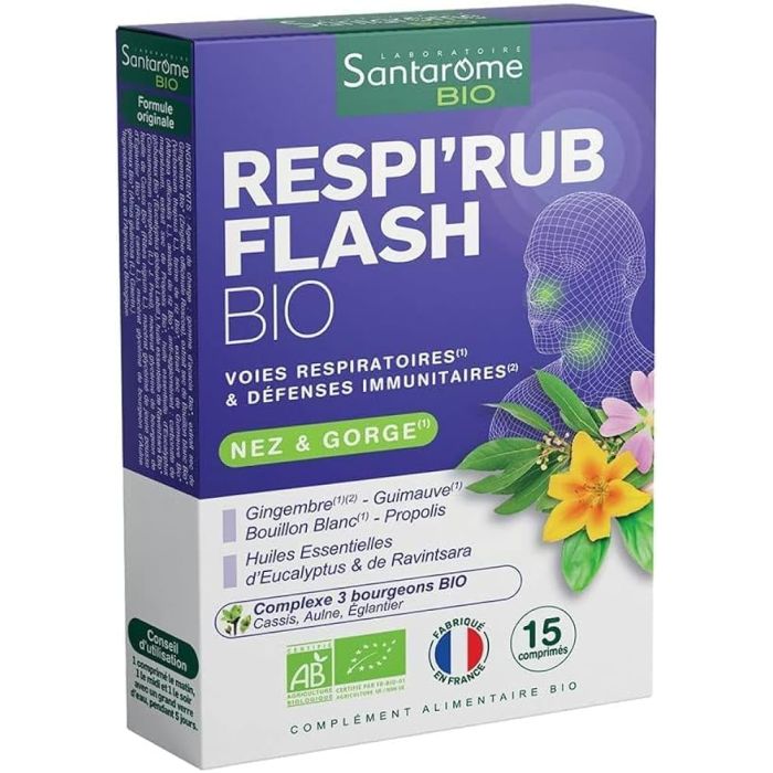 Santarome Bio RespirRub Flash 15 comprimés