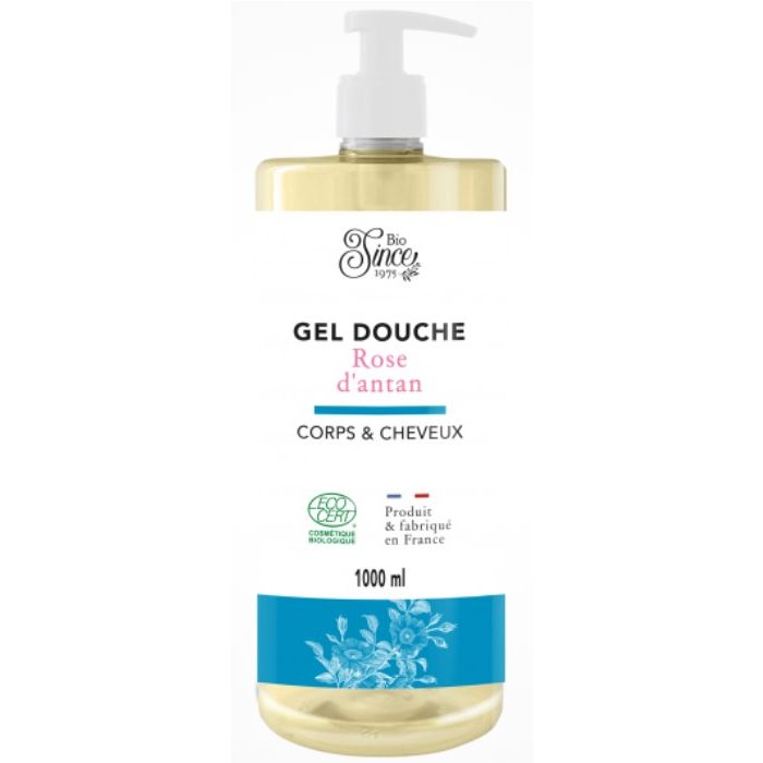 Biosince Gel Douche rose d'antan Corps et Cheveux BIO 1l