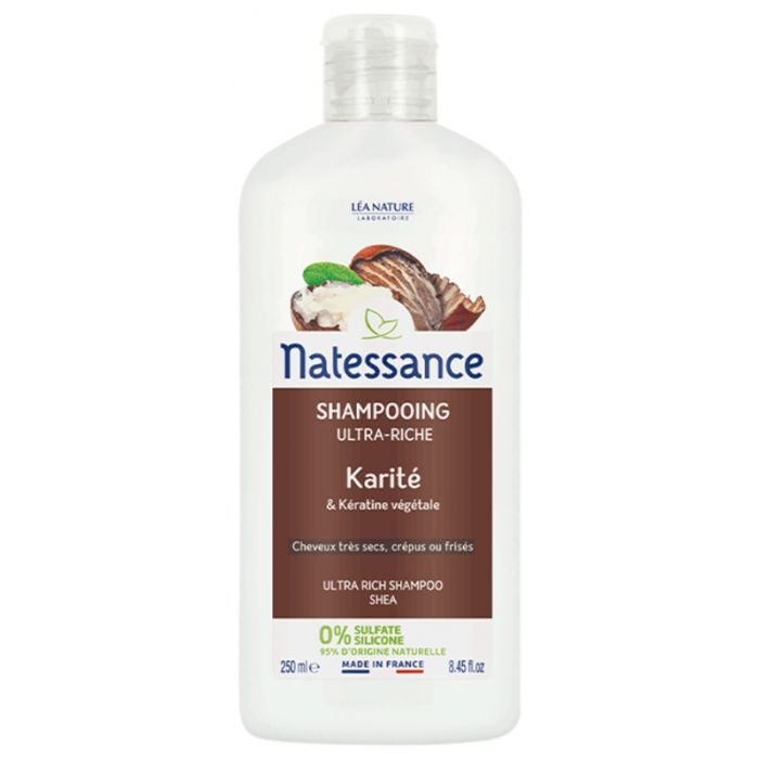 NATESSANCE Shampooing Crème Karité Ultra-Nourrissant 250ml