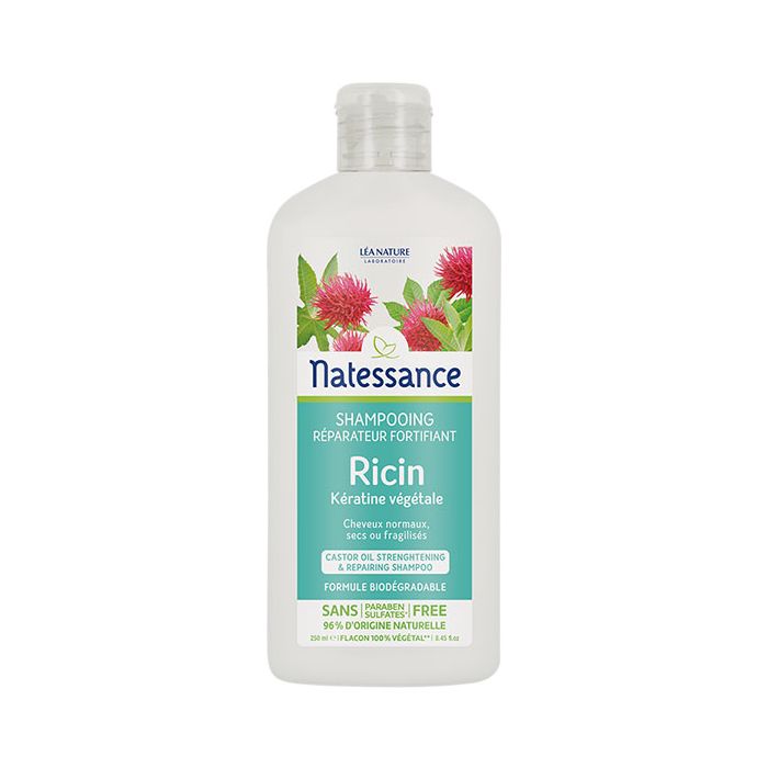 NATESSANCE Shampooing Ricin Réparateur Fortifiant 250ml
