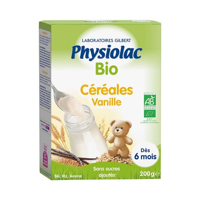 PHYSIOLAC Céréales Vanille Bio +6m 200g