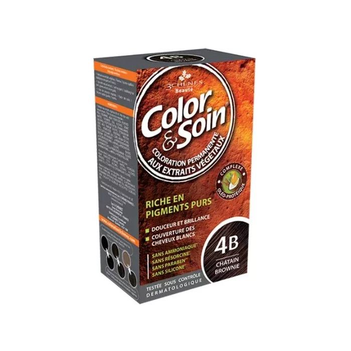 Color & Soin Coloration Permanente 3 chenes Brownie : 4B