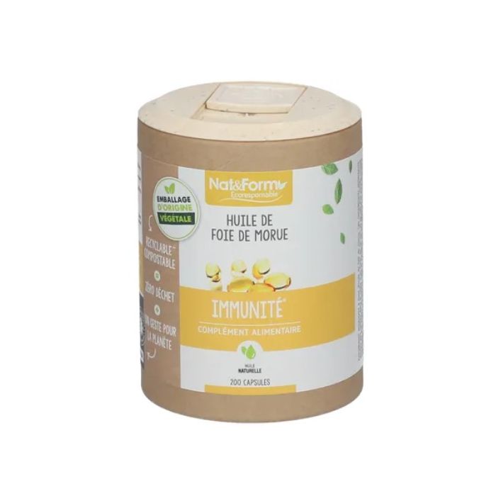 Nat & forme huile de foie de morue immunite 200 capsules